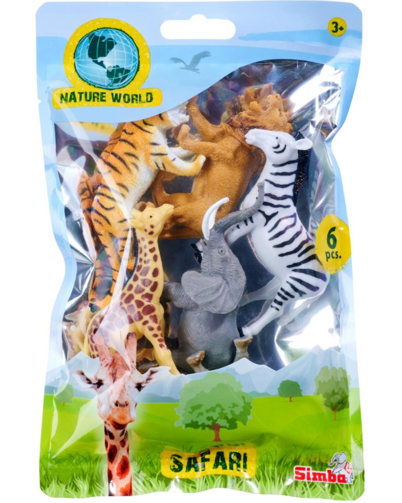 Мини фигурки Сафари - Simba Мини фигурки Сафари - Simba - 6 фигурки от серията Nature World - фигури