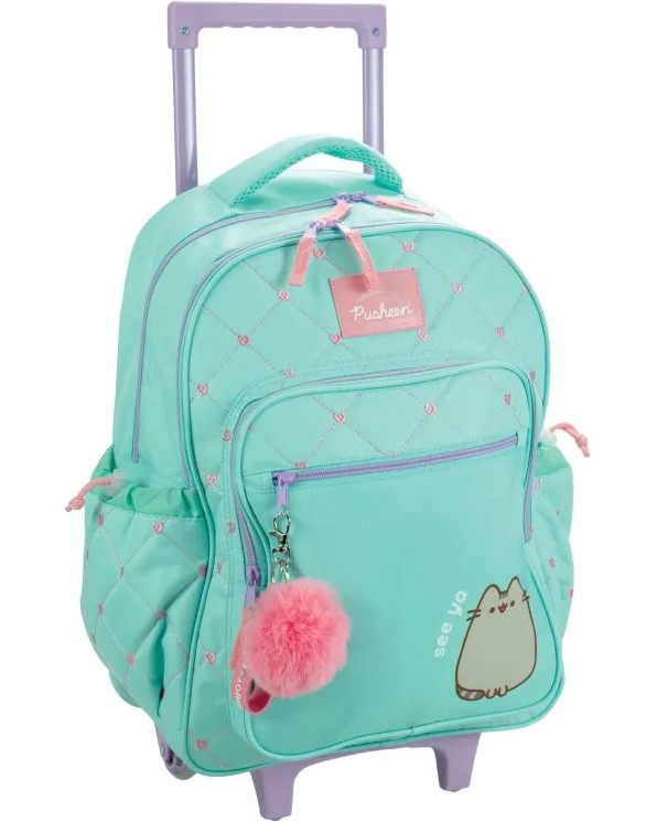 Ученическа раница с колелца Ученическа раница с колелца - На тема Pusheen - раница