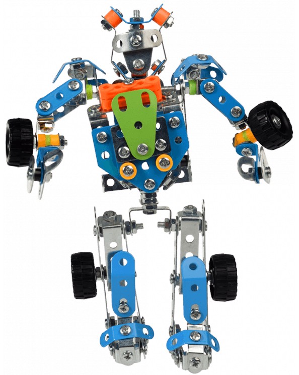 Метален конструктор 2 в 1 Rex London - Робот и бъги - С отвертка и гаечен ключ - играчка