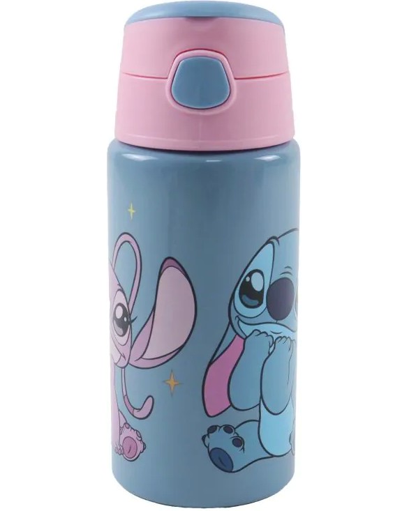 Детска алуминиева бутилка Детска алуминиева бутилка - С вместимост 500 ml на тема Stitch - детска бутилка