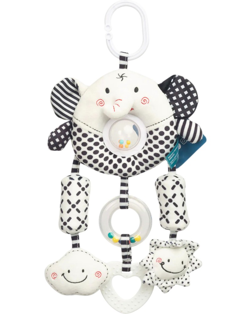 Играчка за закачане Sensillo Elephant Играчка за закачане Sensillo Elephant - От серията Black & White - играчка