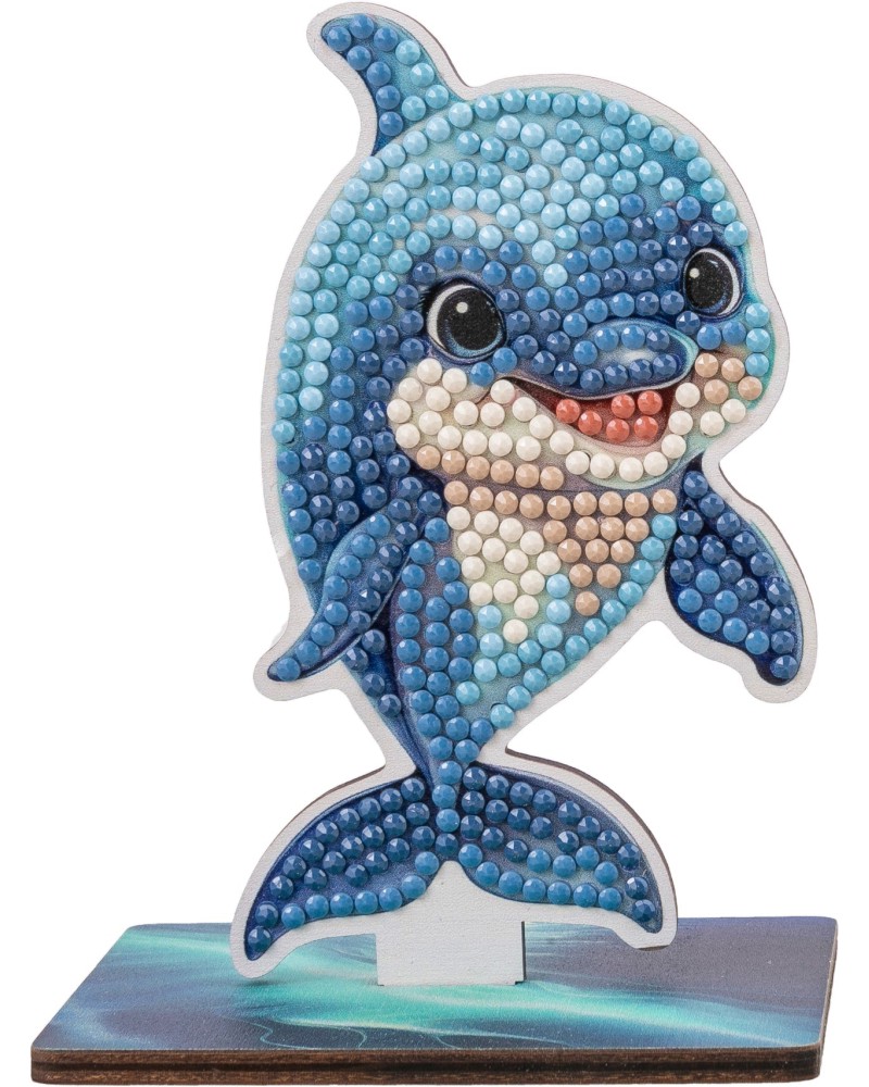 Декорирай сам фигурка на Делфин - Craft Buddy Декорирай сам фигурка на Делфин - Craft Buddy - Творчески комплект от серията Crystal Art - творчески комплект