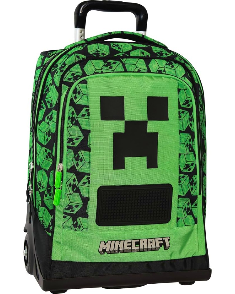 Ученическа раница с колелца Premium Creepers Ученическа раница с колелца Premium Creepers - На тема Minecraft - раница
