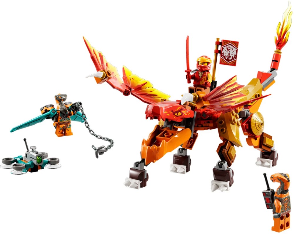 LEGO Ninjago - Огнения дракон на Кай EVO - Детски конструктор - играчка