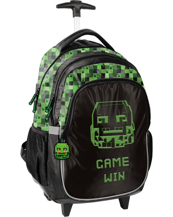 Ученическа раница с колелца Pixel Mask Paso Ученическа раница с колелца Pixel Mask Paso - На тема Minecraft - раница