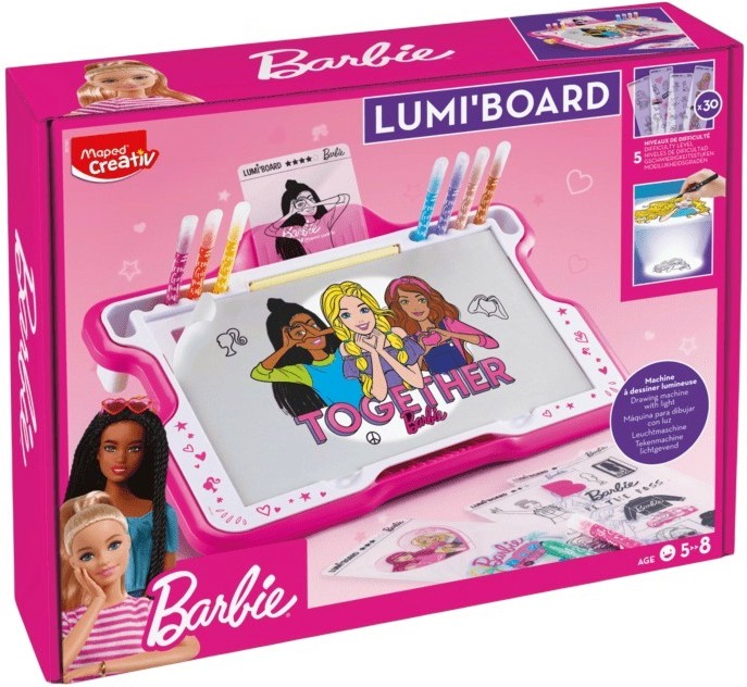 Машина за рисуване с прожектор Barbie Maped Машина за рисуване с прожектор Barbie Maped - Творчески комплект от серията Barbie - творчески комплект