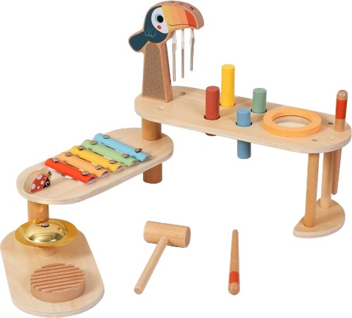Дървен комплект с музикални инструменти - Tooky Toy Дървен комплект с музикални инструменти - Tooky Toy - играчка