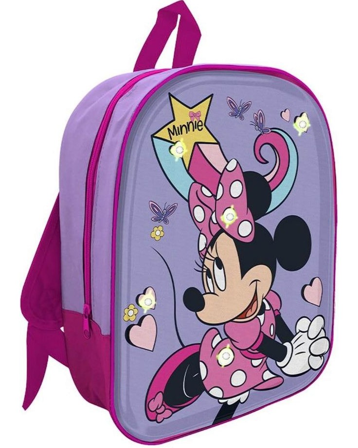 Раница за детска градина Minnie Disney Раница за детска градина Minnie Disney - С LED светлини на тема Мики Маус - раница