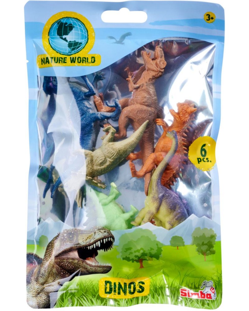 Мини фигурки Динозаври - Simba Мини фигурки Динозаври - Simba - 6 фигурки от серията Nature World - фигури