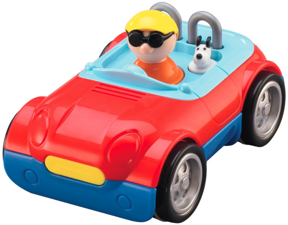 Автомобил Автомобил - Играчка конструктор с навиващ механизъм - играчка