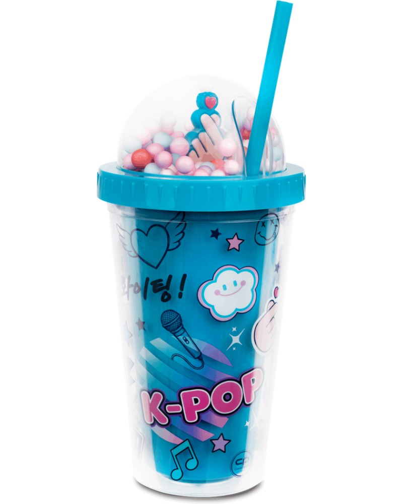 Чаша със сламка - Cool Pack Чаша със сламка - Cool Pack - С вместимост 450 ml от серията K-POP - чаша