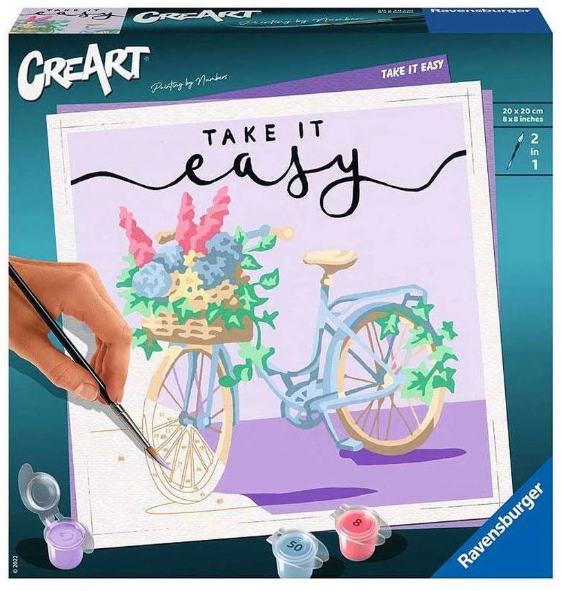 Нарисувай картина Карай го полека - Ravensburger Нарисувай картина Карай го полека - Ravensburger - Творчески комплект с акрилни бои от серията CreArt - творчески комплект