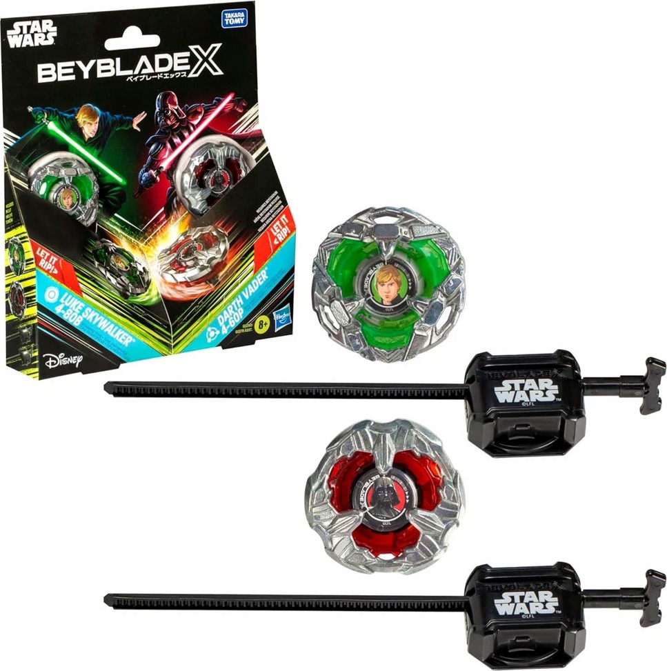 Пумпали Beyblade X Luke Skywalker срещу Darth Vader - Hasbro Пумпали Beyblade X Luke Skywalker срещу Darth Vader - Hasbro - На тема Star Wars - играчка