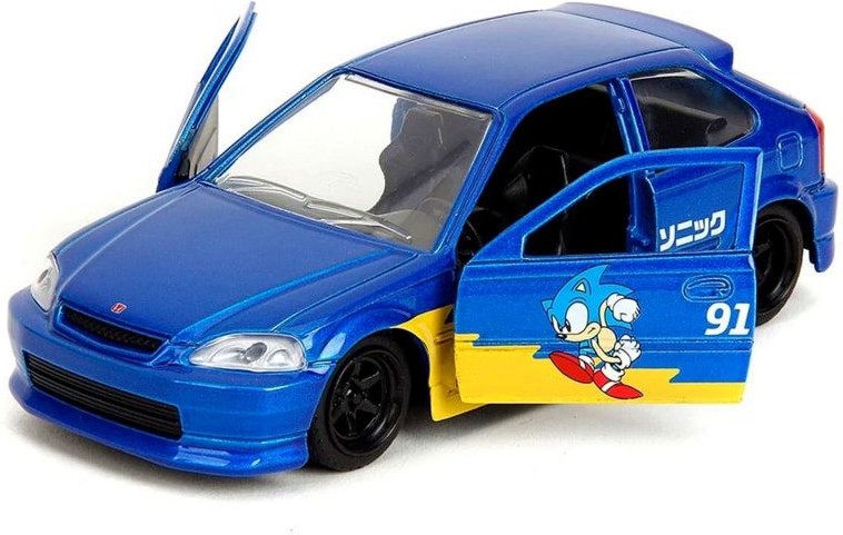 Метална количка Sonic 1997 Honda Civic Type-R - Jada Toys Метална количка Sonic 1997 Honda Civic Type-R - Jada Toys - На тема Соник - играчка