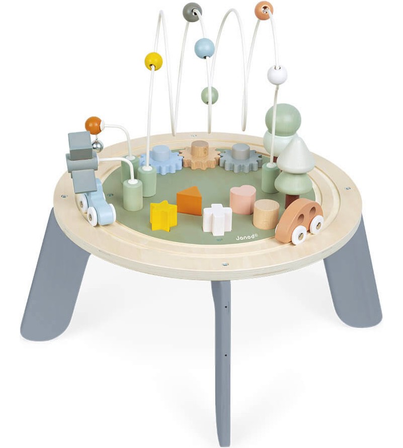 Дървена активна маса Janod Дървена активна маса Janod - От серията Sweet Cocoon - играчка