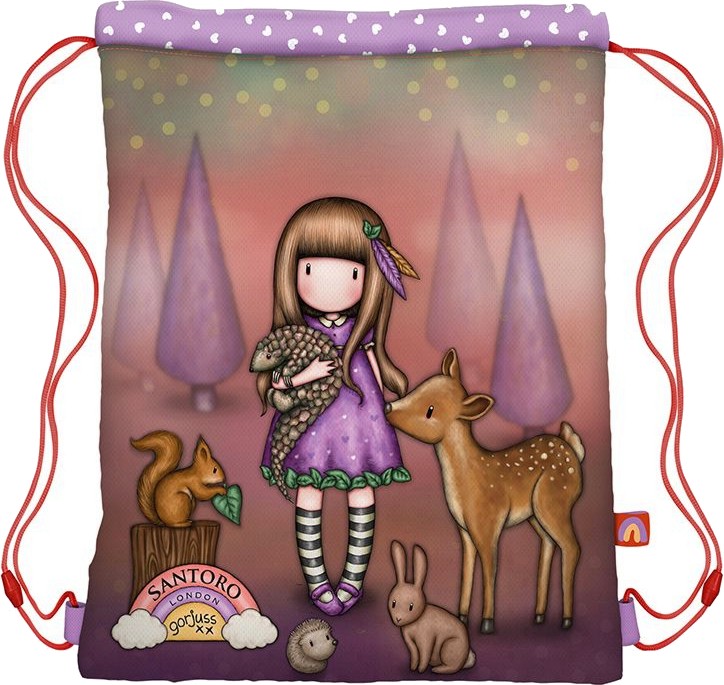 Спортна торба Be Kind To All Creatures - Santoro Спортна торба Be Kind To All Creatures - Santoro - На тема Gorjuss - детски аксесоар