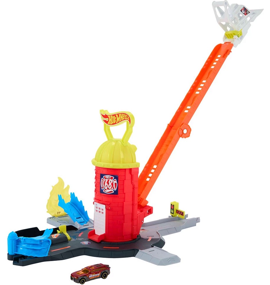 Пожарна станция с колички - Mattel Пожарна станция с колички - Mattel - От серията Hot Wheels - играчка