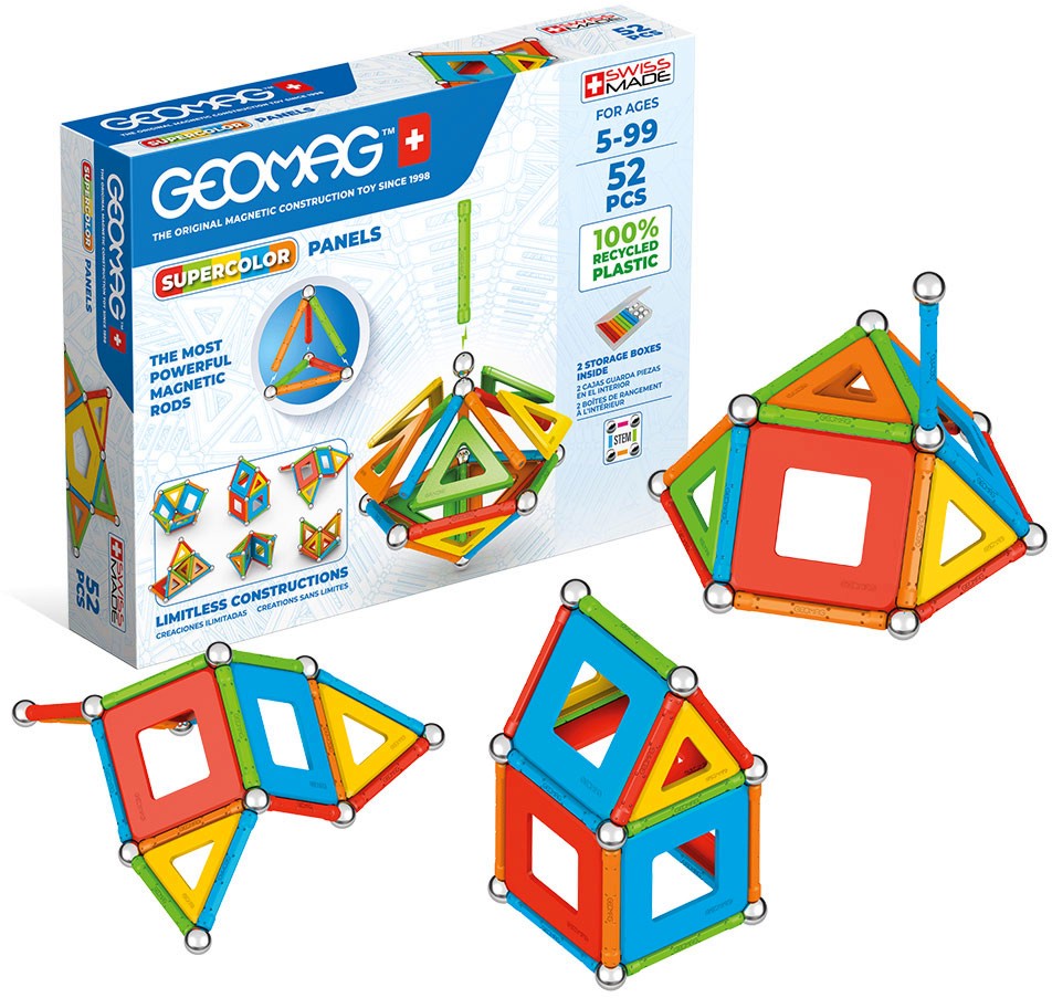 Магнитен конструктор Geomag - Supercolor - 52 части - играчка