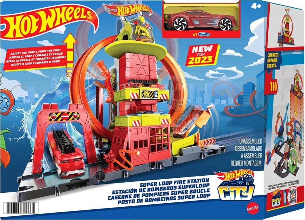   Super Loop Fire Station - Mattel -      Hot Wheels - 