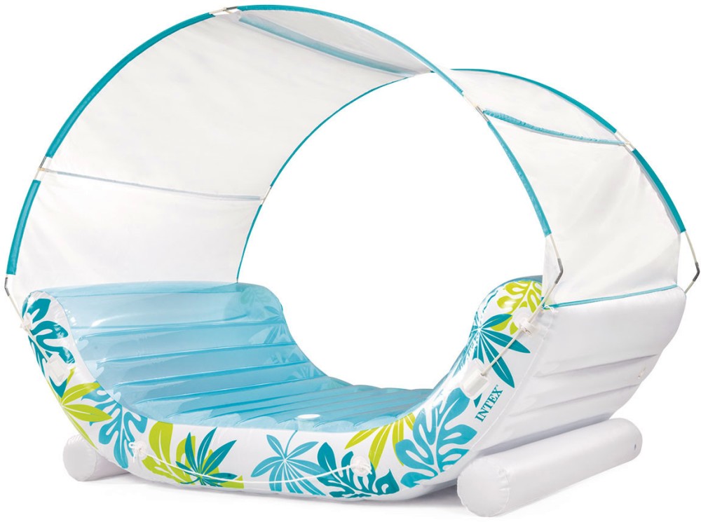 Надуваем дюшек със сенник Tropical Lounge - Intex Надуваем дюшек със сенник Tropical Lounge - Intex - С размери 224 / 150 / 165 cm - надуваем дюшек