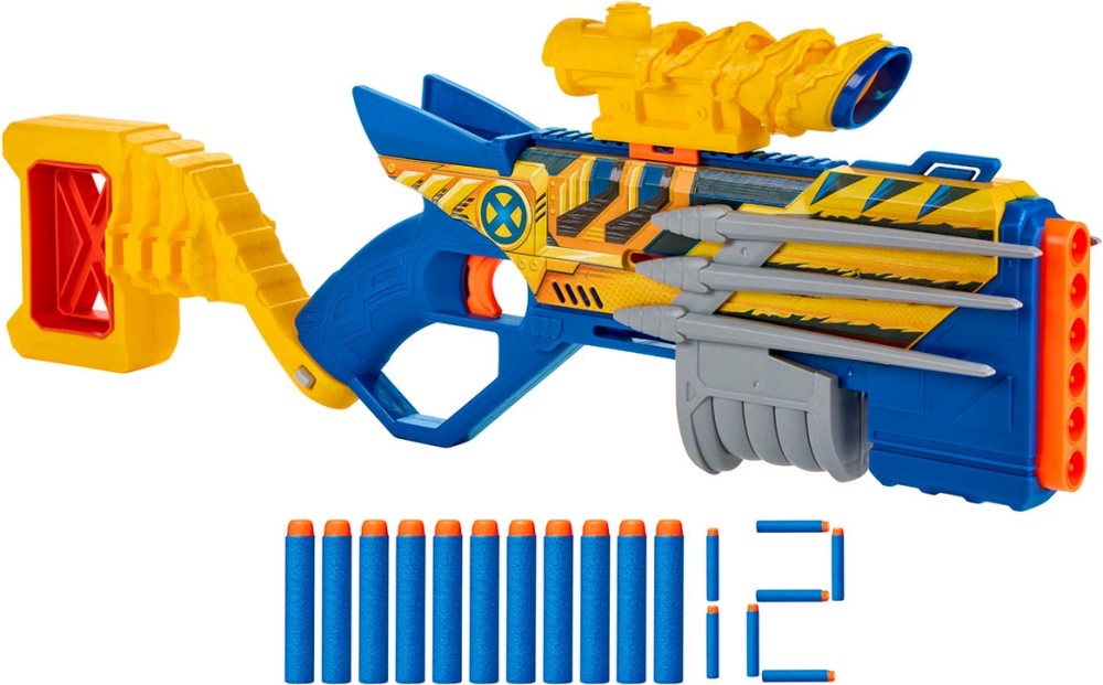 Nerf - Wolverine Nerf - Wolverine - Бластер с 12 стрелички - играчка