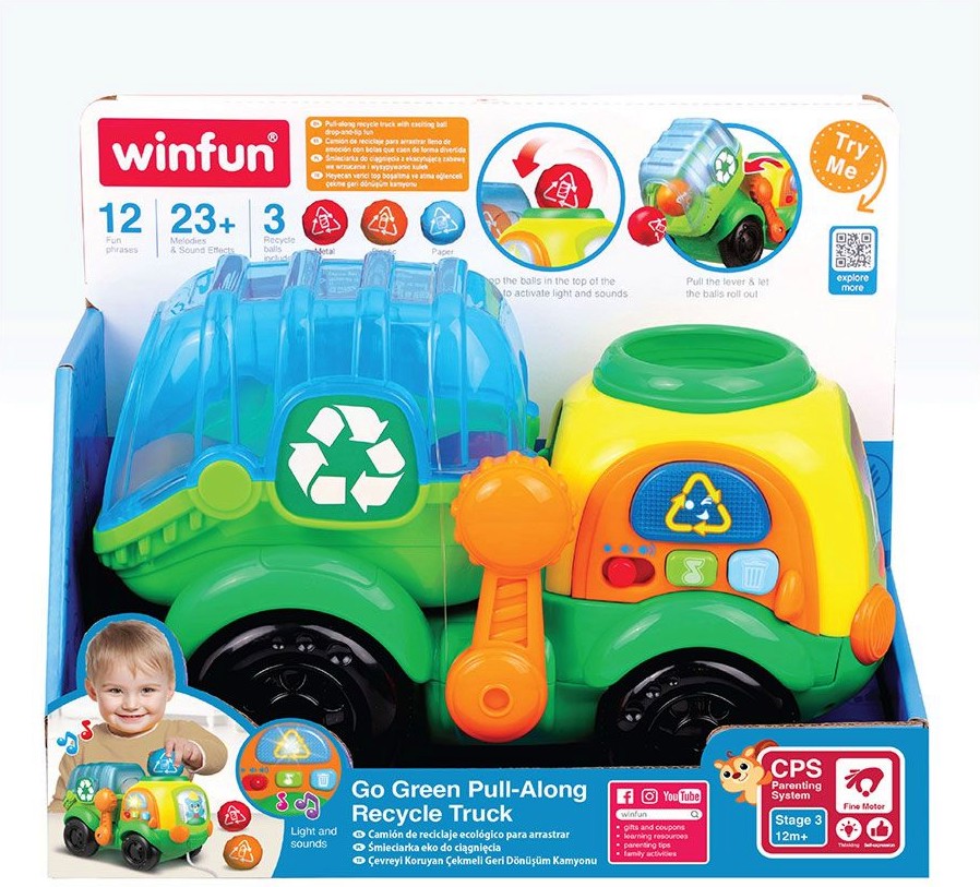 Детски камион за рециклиране - WinFun Детски камион за рециклиране - WinFun - Със звук и светлина - играчка