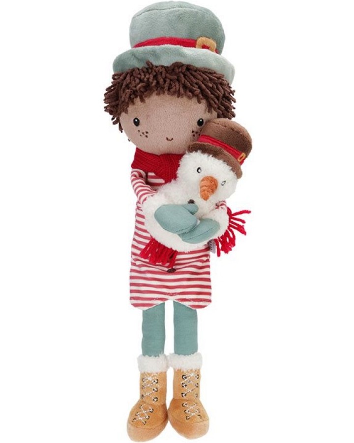 Мека коледна кукла Джейк Little Dutch Мека коледна кукла Джейк Little Dutch - 35 cm със снежен човек - кукла