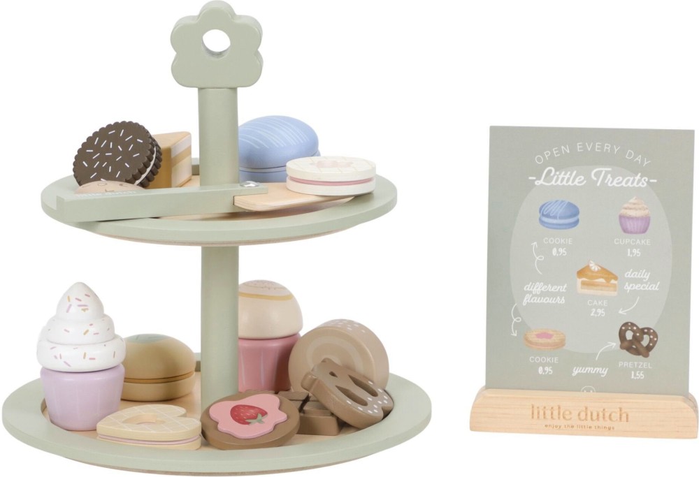 Дървена поставка за сладки Little Dutch Дървена поставка за сладки Little Dutch - От серията Essentials - играчка