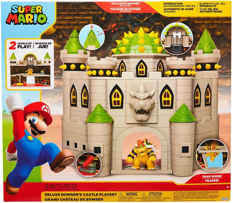 Замък с препятствтия Bowser - Jakks Pacific Замък с препятствтия Bowser - Jakks Pacific - С фигурка на тема Super Mario - играчка