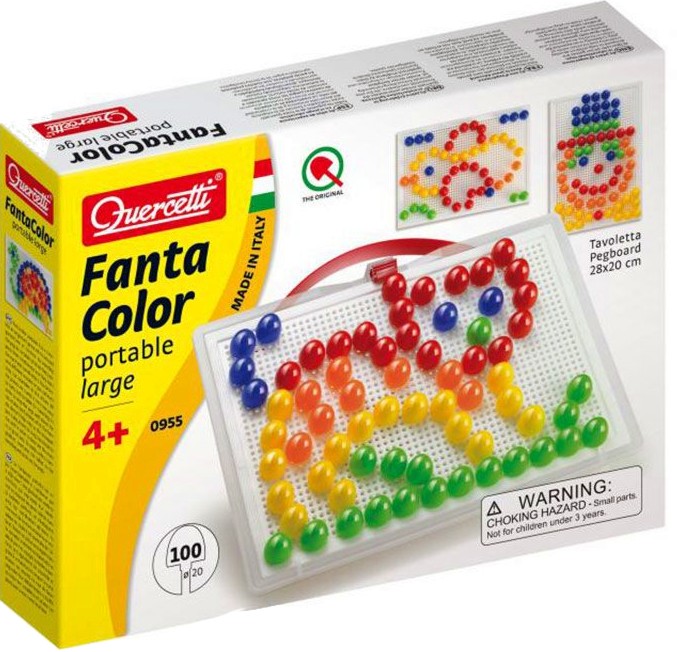 Мозайка Quercetti - Fantacolor - Със 100 цветни кабърчета - играчка