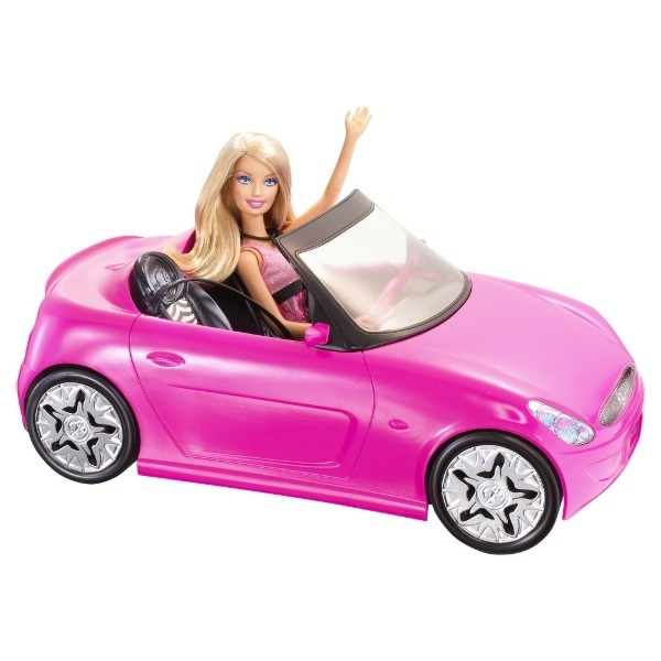 Барби с розов автомобил Барби с розов автомобил - Кукла от серията Barbie на плажа - играчка