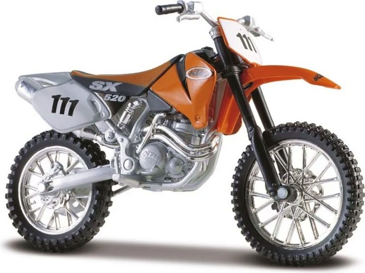 Метален мотор KTM SX 520 - Maisto Tech Метален мотор KTM SX 520 - Maisto Tech - С мащаб 1:18, от серията 2 Wheelers - играчка