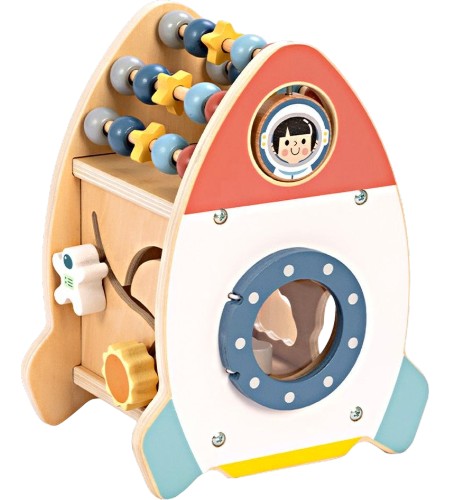 Дървена ракета с активности - Tooky Toy Дървена ракета с активности - Tooky Toy - играчка