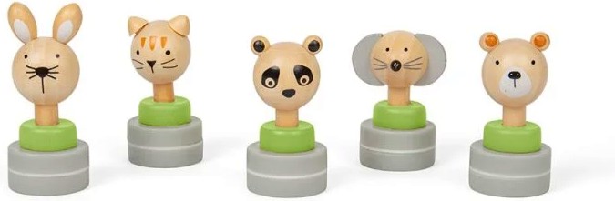 Дървени печати с мастило - Bigjigs Toys Дървени печати с мастило - Bigjigs Toys - играчка