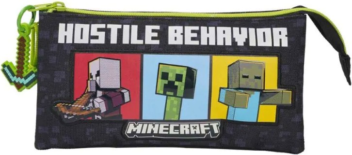 Ученически несесер Ученически несесер - С 3 отделения на тема Minecraft - несесер