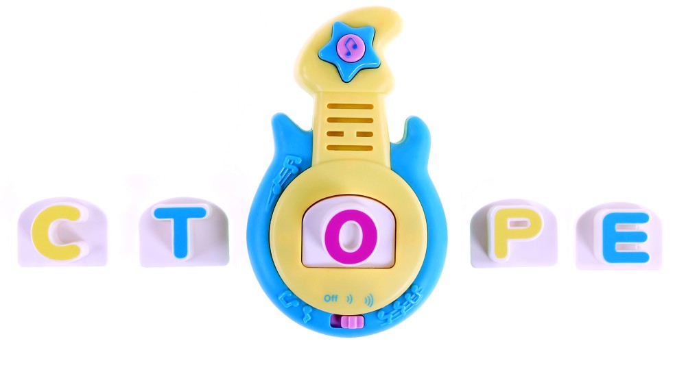 Научи азбуката с музикална китара - Барт Научи азбуката с музикална китара - Барт - Образователна играчка на български език - играчка