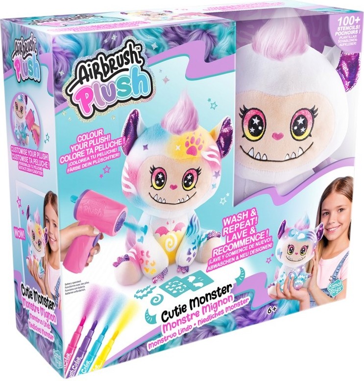 Плюшена играчка за оцветяване Сладко чудовище - Canal Toys Плюшена играчка за оцветяване Сладко чудовище - Canal Toys - Творчески комплект от серията Airbrush Plush - творчески комплект