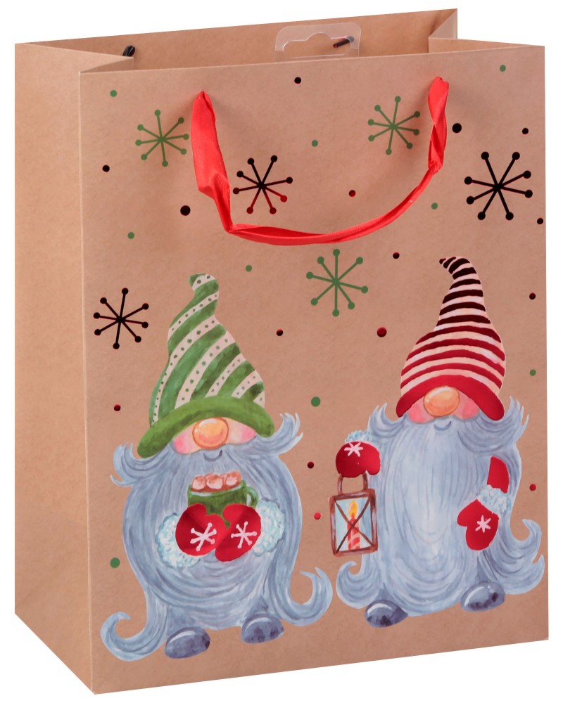 Подаръчна торбичка Коледни гноми - Unic Art Подаръчна торбичка Коледни гноми - Unic Art - С размери 26 / 32 / 14 cm - продукт