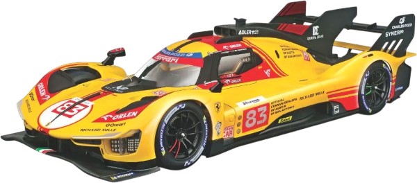 Метална количка 499P Yellow - Bburago Метална количка 499P Yellow - Bburago - С мащаб 1:18, от серията Ferrari Race & Play - количка