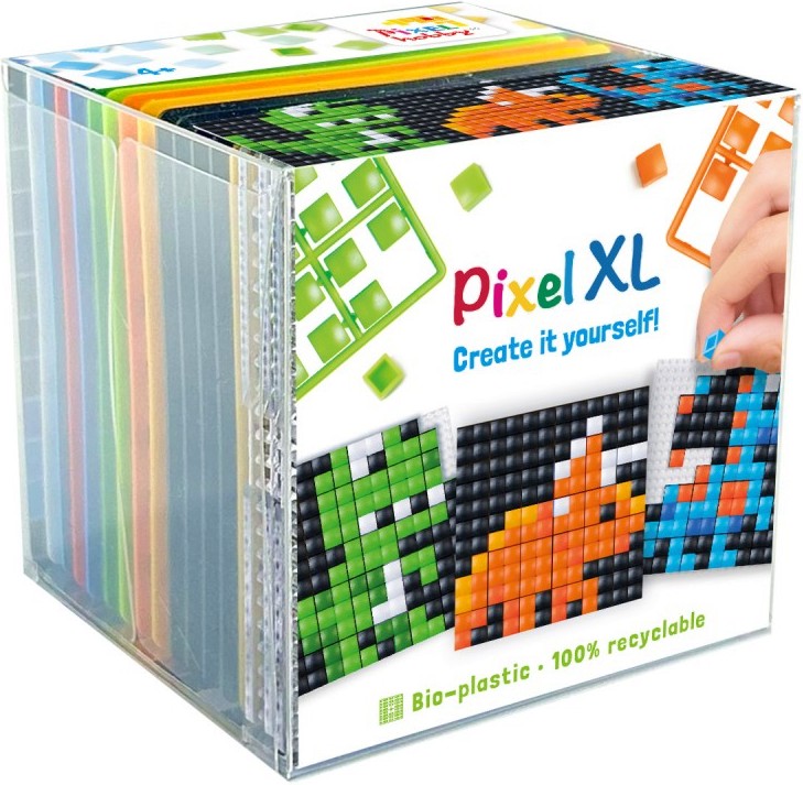 Мозайки с пиксели Динозаври - Pixelhobby Мозайки с пиксели Динозаври - Pixelhobby - 3 броя, във формата на куб - играчка