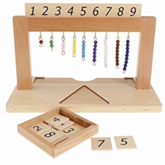 Уча се да броя с мъниста от 1 до 9 Уча се да броя с мъниста от 1 до 9 - По метода на Монтесори - образователен комплект