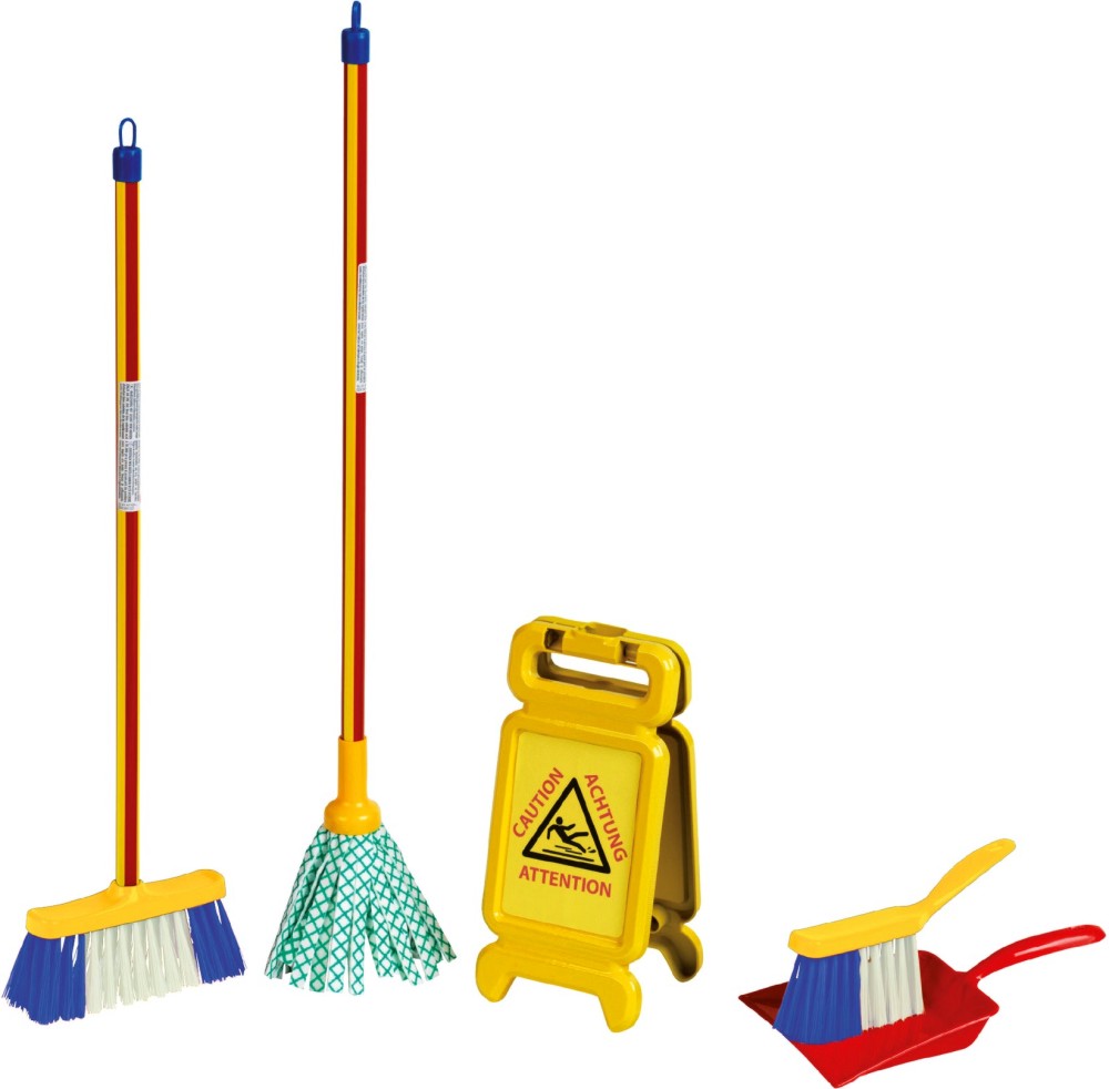 Комплект за почистване - Klein Комплект за почистване - Klein - С табелка Внимание мокър под - играчка