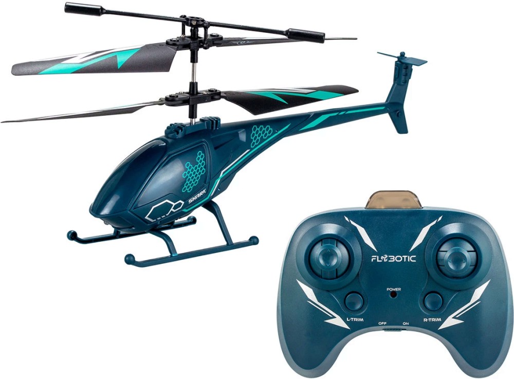 Хеликоптер с дистанционно управление Air shark - Silverlit Хеликоптер с дистанционно управление Air shark - Silverlit - От серията Flybotic - играчка