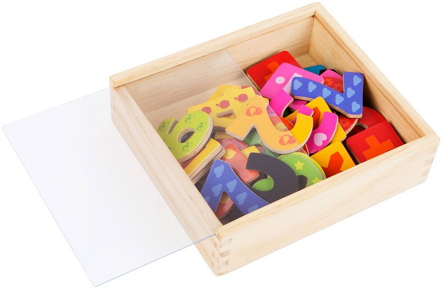 Дървени магнитни цифри - Small Foot - От 40 части - играчка