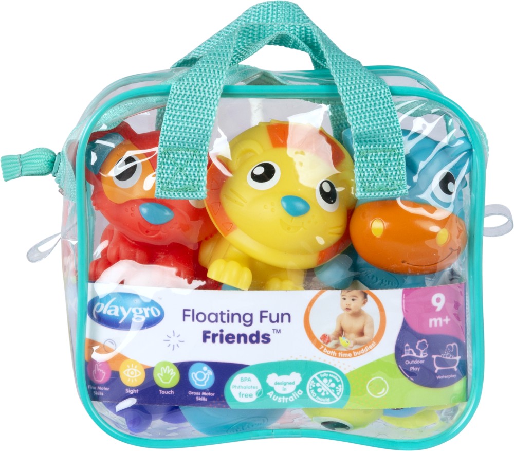 Играчки за баня Playgro Floating Fun Friends Играчки за баня Playgro Floating Fun Friends - 7 броя - играчка