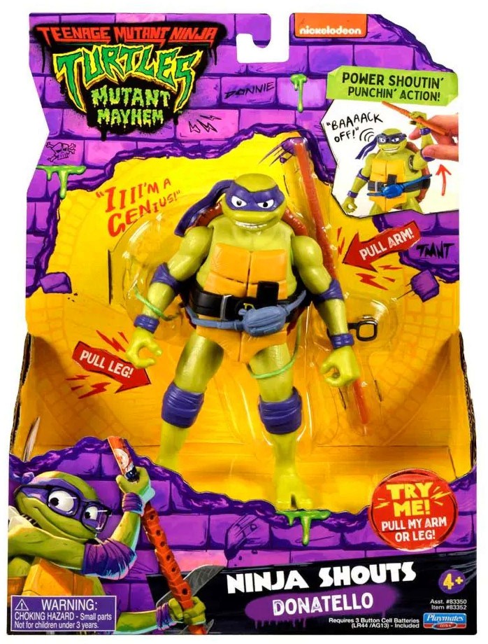 Фигура на Донатело Ninja Shouts - Playmates Фигура на Донатело Ninja Shouts - Playmates - От серията Костенурките нинджа - Mutant Mayhem - фигура
