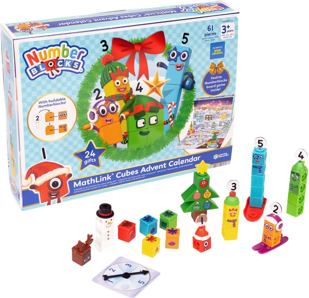 Адвент календар Numberblocks Mathlink Cube Адвент календар Numberblocks Mathlink Cube - играчка