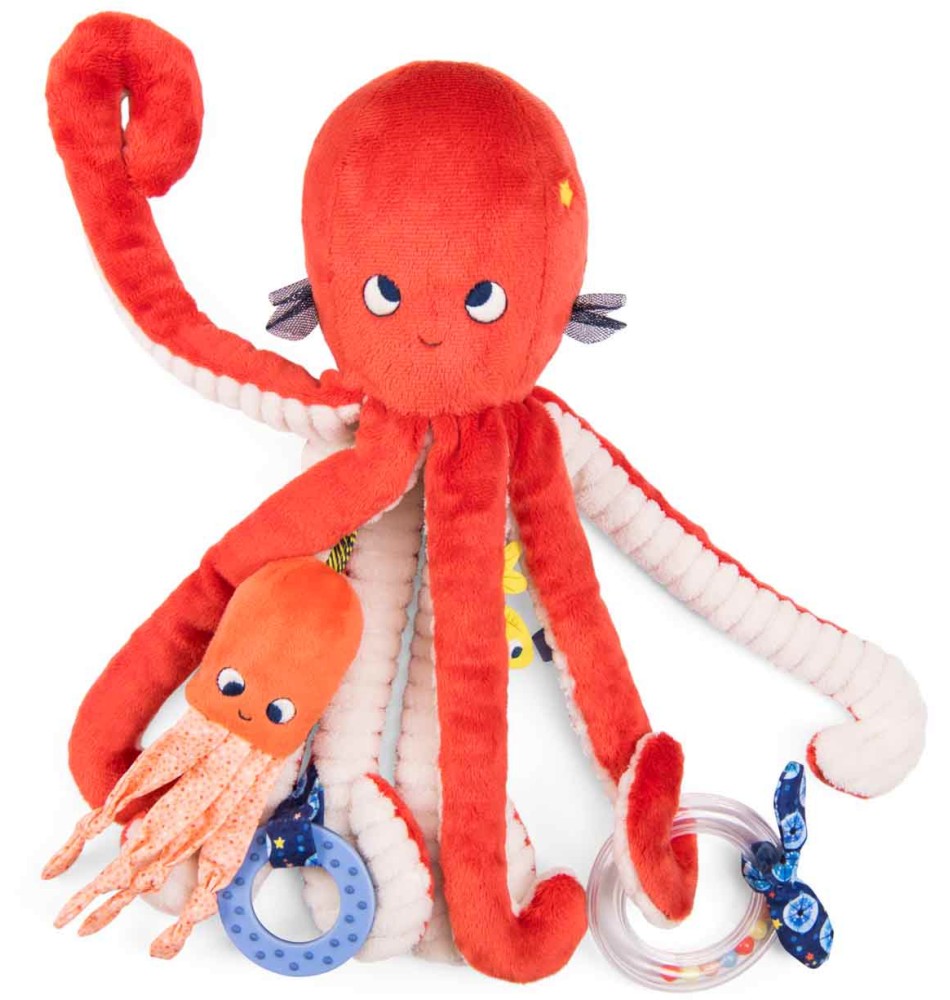 Плюшен октопод Поли - Moulin Roty Плюшен октопод Поли - Moulin Roty - От серията Les Aventures de Paulie - играчка