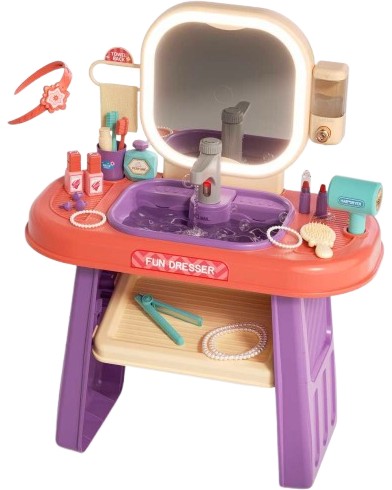 Детска тоалетка със сензорна мивка Fun Dresser Детска тоалетка със сензорна мивка Fun Dresser - Със звук и светлина - играчка