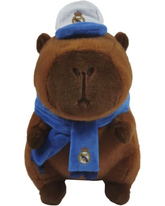 Плюшена играчка Капибара Плюшена играчка Капибара - С височина 35 cm на тема ФК Реал Мадрид - играчка